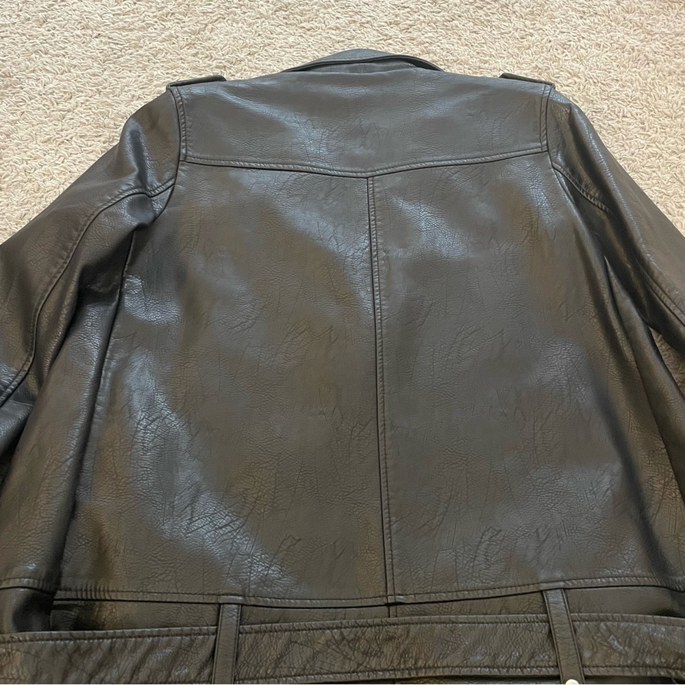 Zara Basic Oversized Leather Jacket - image 7
